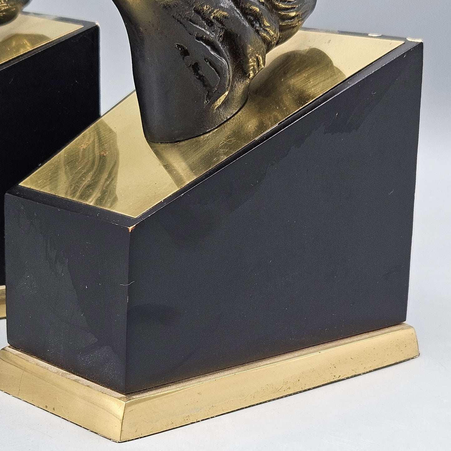 Cast Brass Eagle Head Bookends