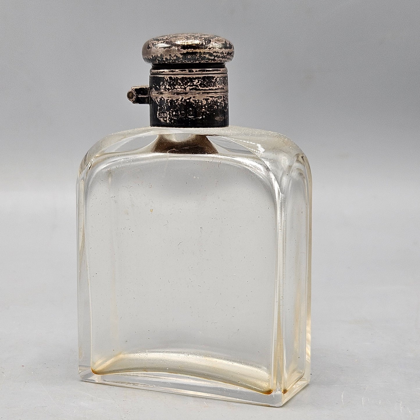 Antique English Crystal Perfume/Cologne Bottle with Silver Cap - James Samuel Bell London 1913