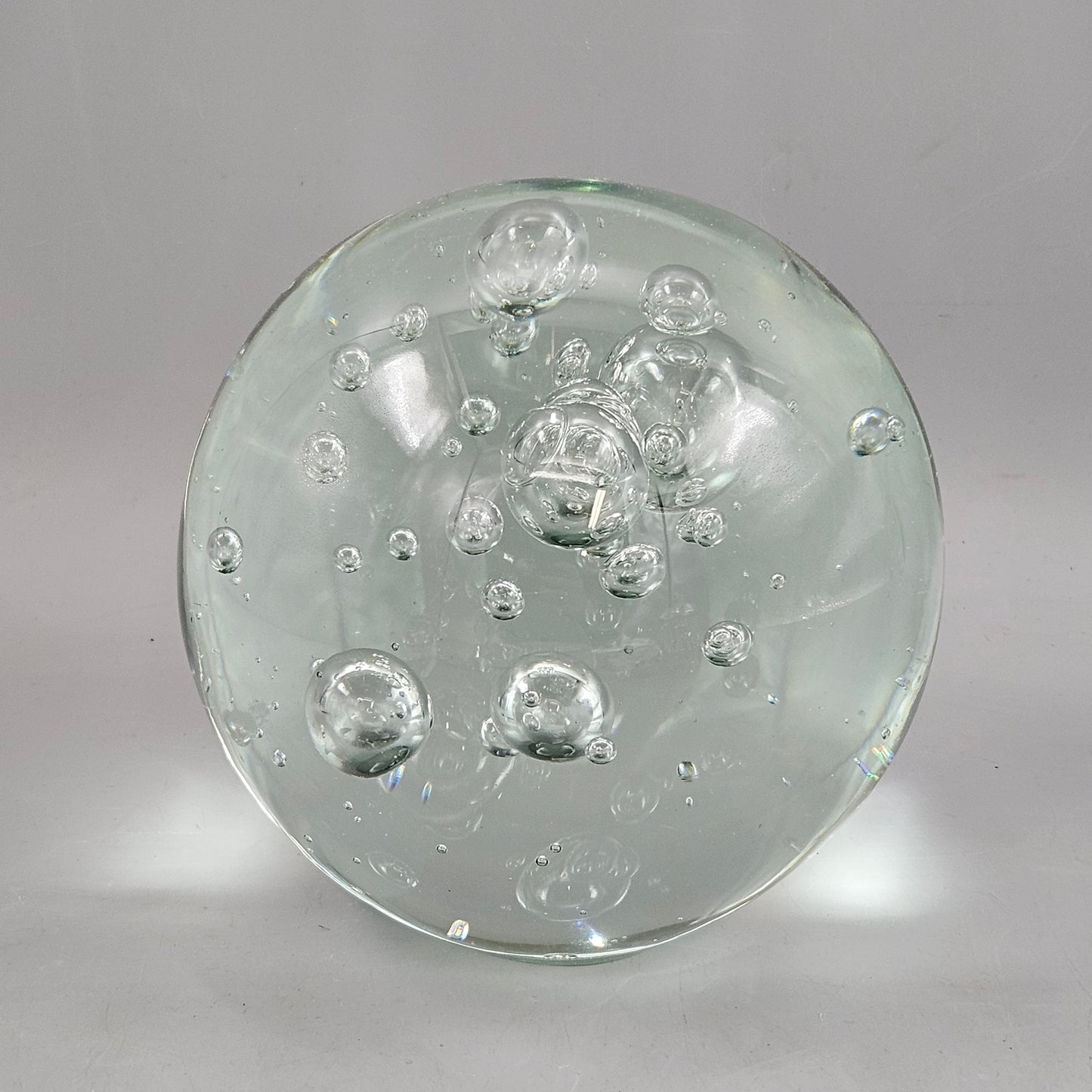 Large Crystal Paperweight with Random Bubbles