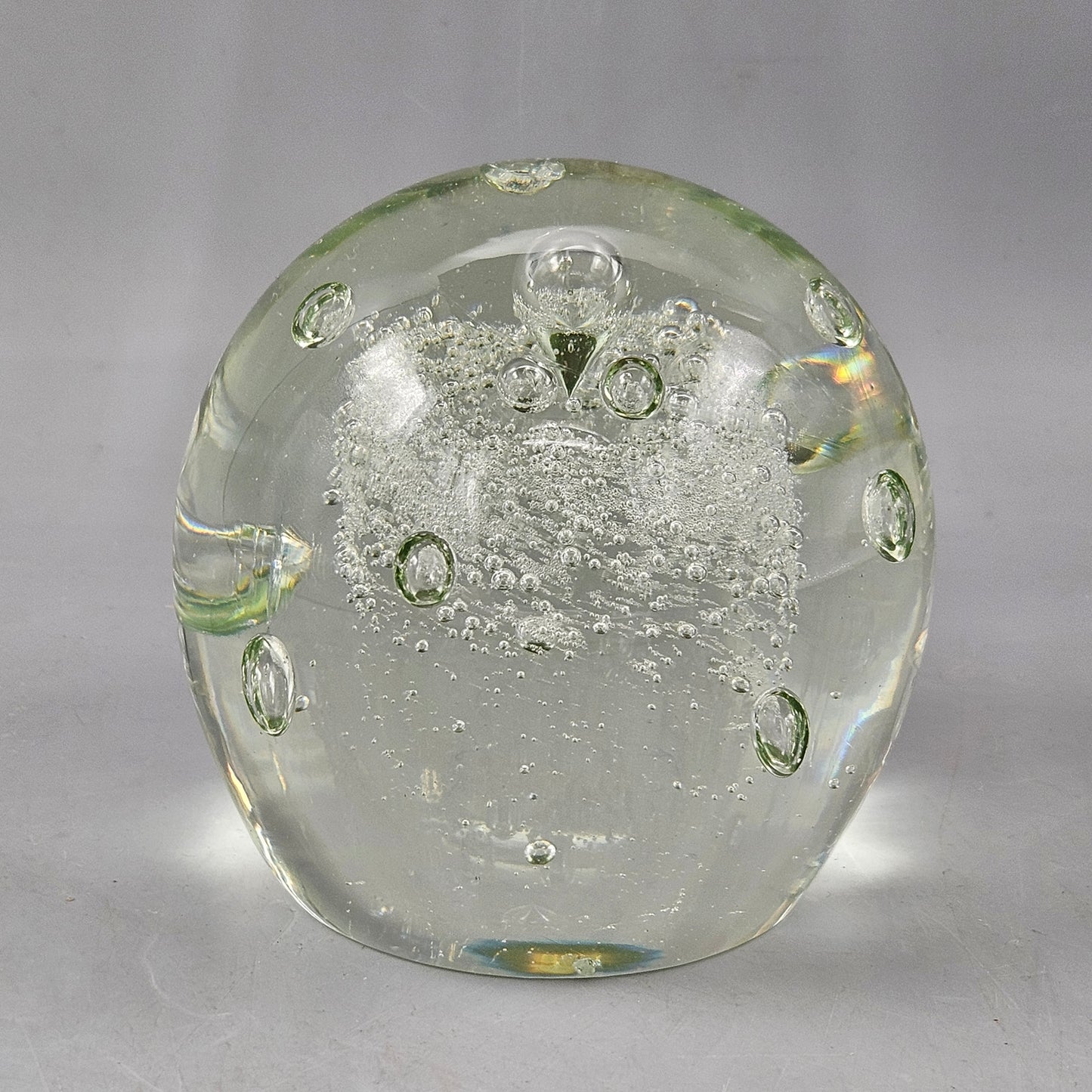 Crystal Paperweight with Random Bubbles