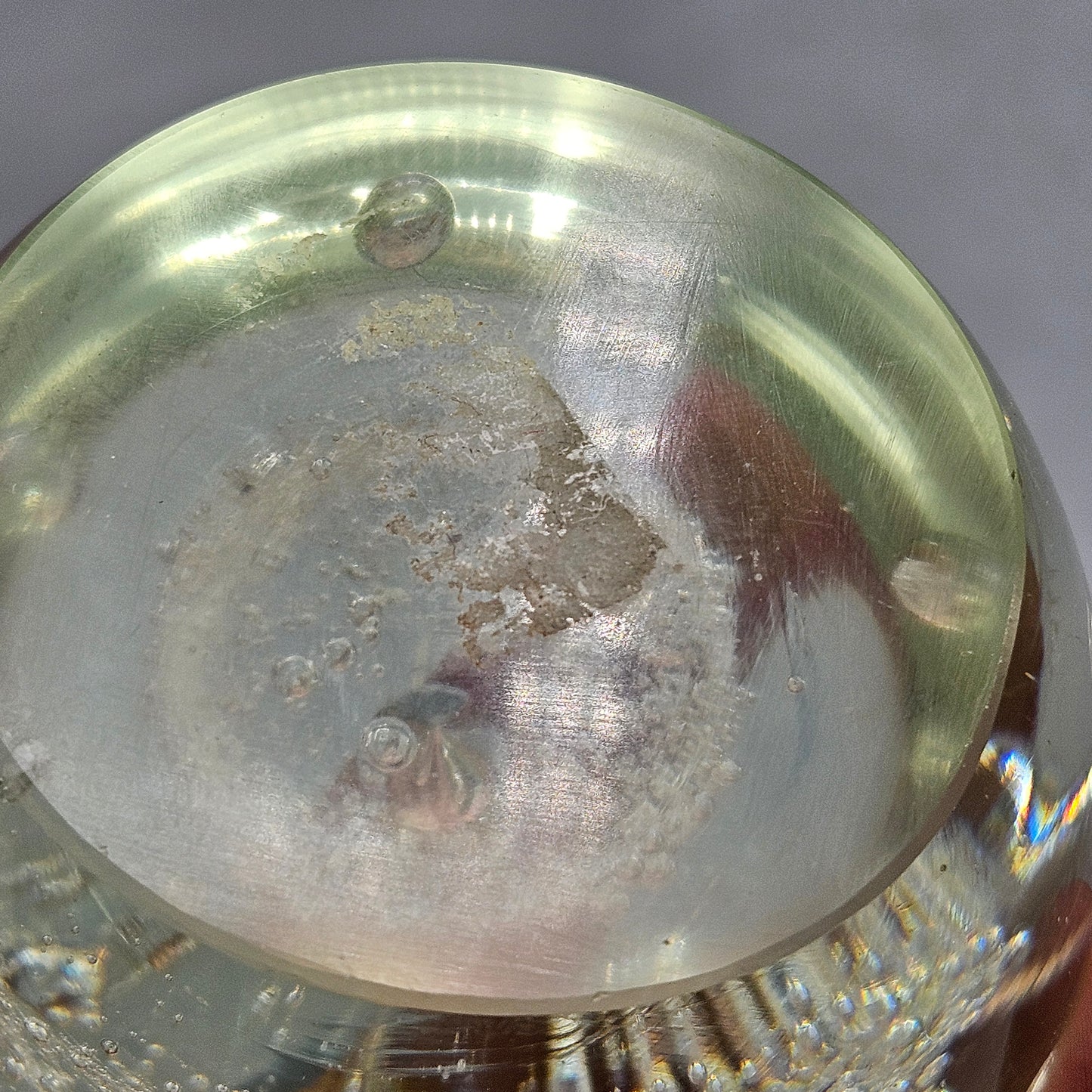 Crystal Paperweight with Random Bubbles