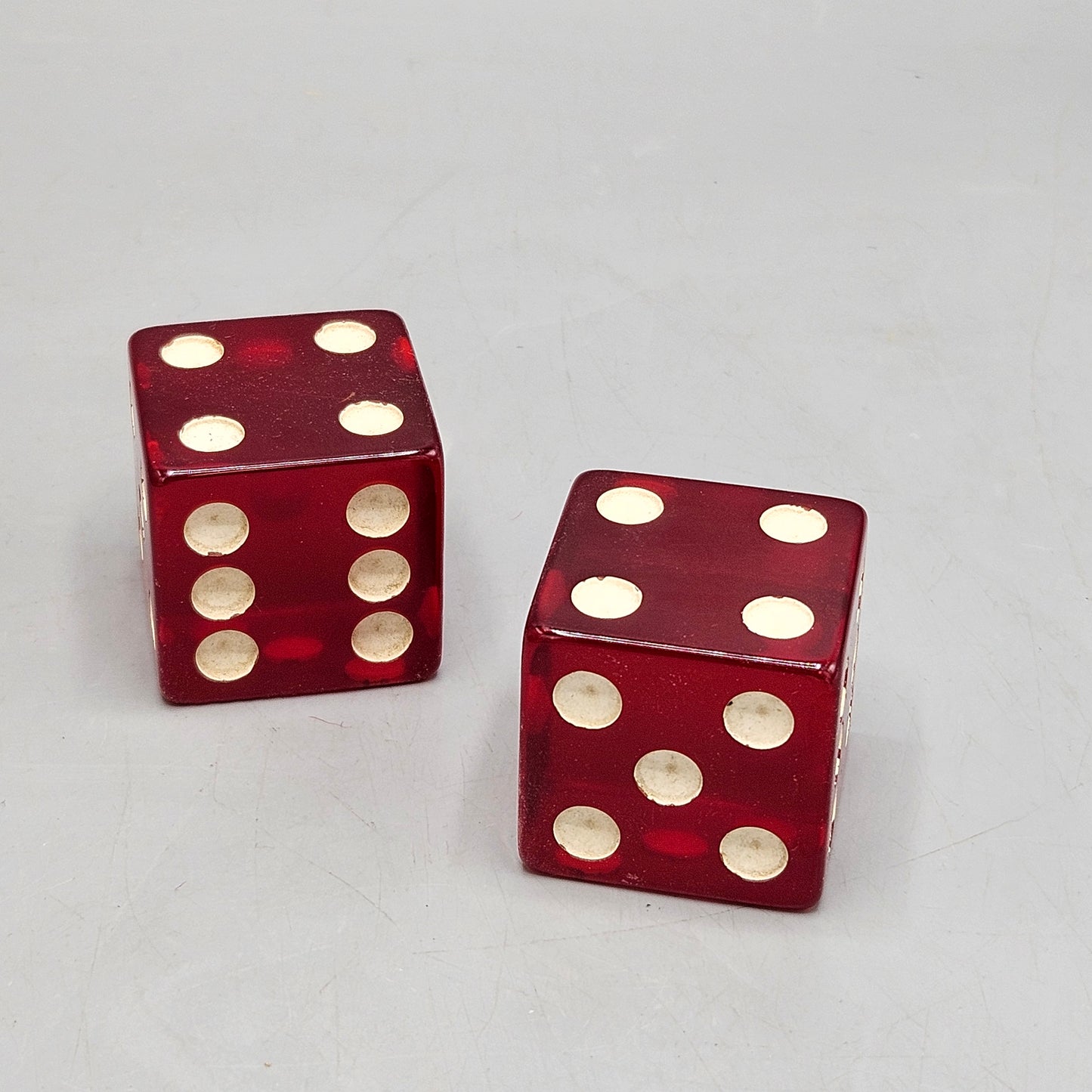 Pair Large Cherry Bakelite 1.5" Dice