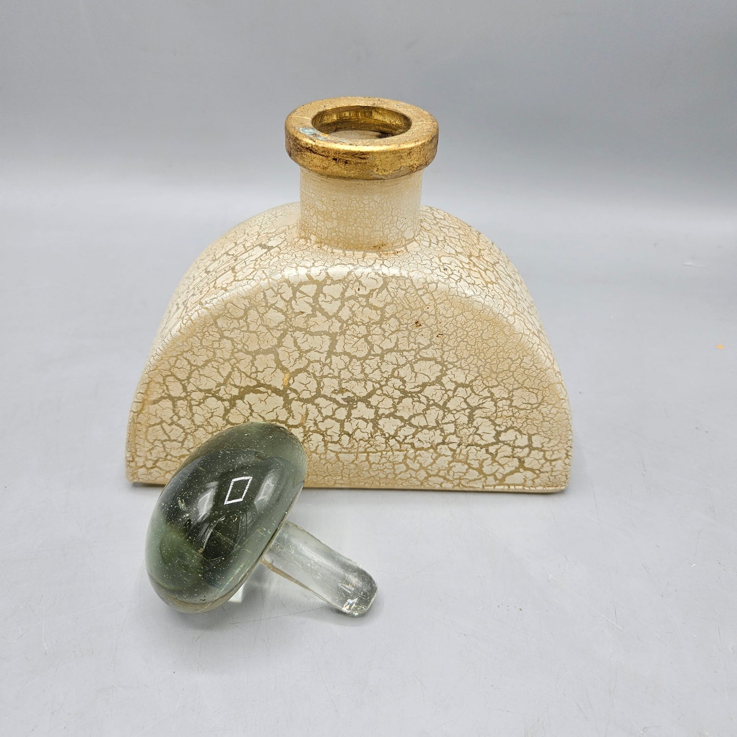 Three Antiqued Glass Decorator Bottles