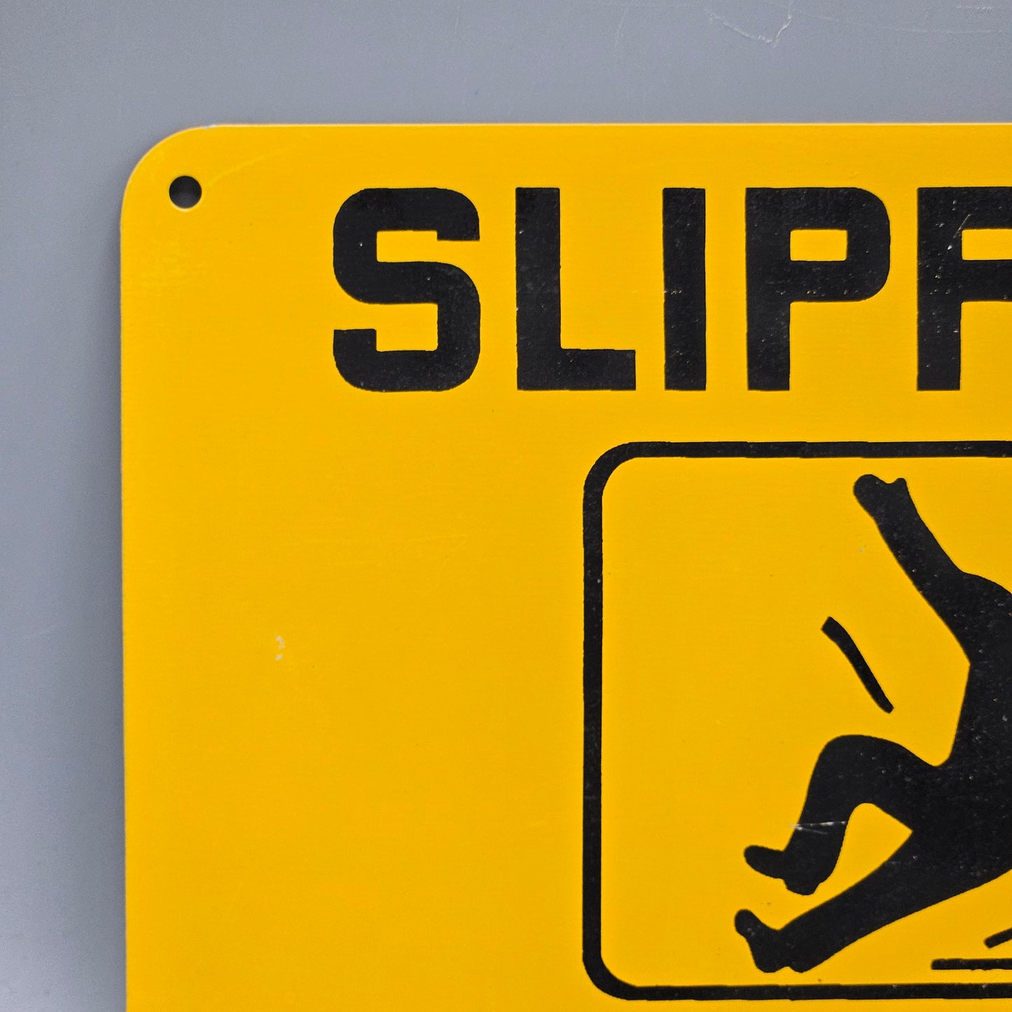 Vintage "Slippery When Wet" Metal Safety Sign