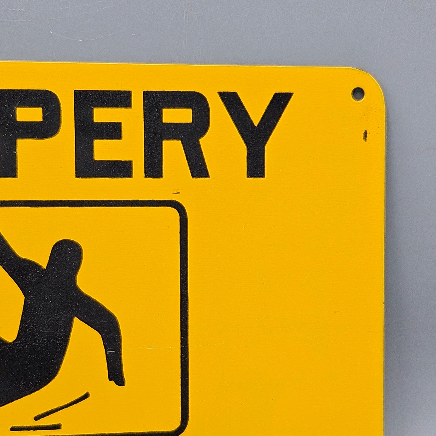 Vintage "Slippery When Wet" Metal Safety Sign