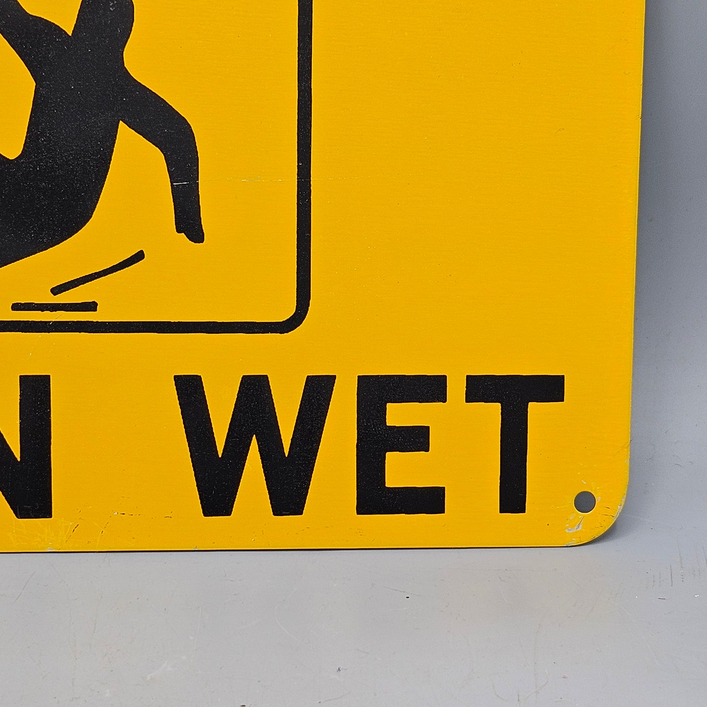 Vintage "Slippery When Wet" Metal Safety Sign