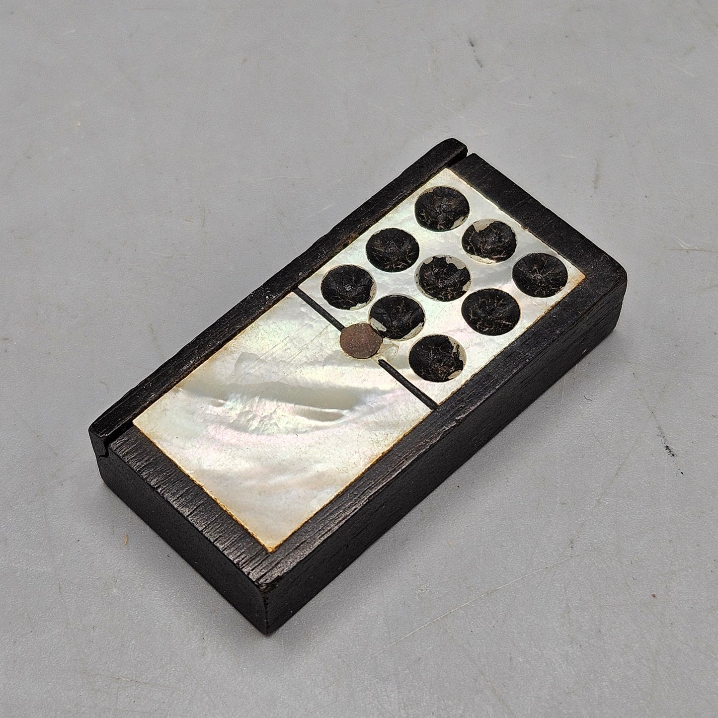 Antique Ebony & Mother of Pearl Double Nines Dominoes