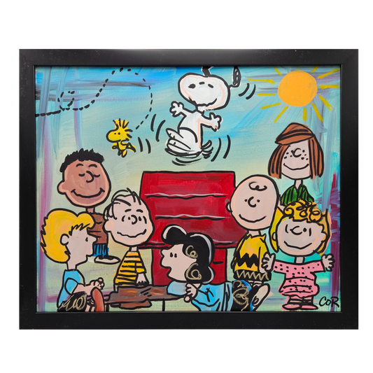 Signed Acrylic on Canvas Painting The Peanuts Gang