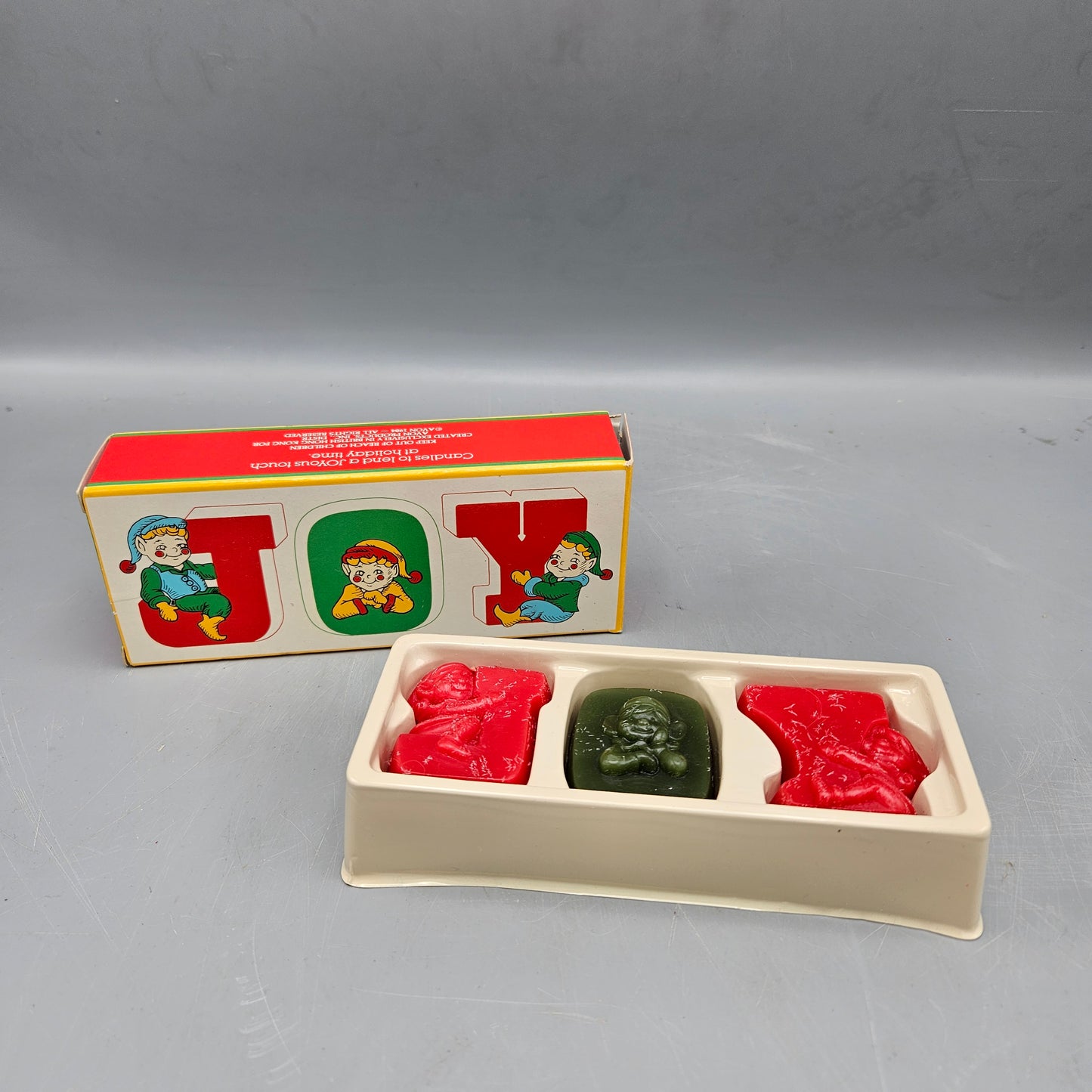 Vintage Avon Joyous Message "JOY" Candles