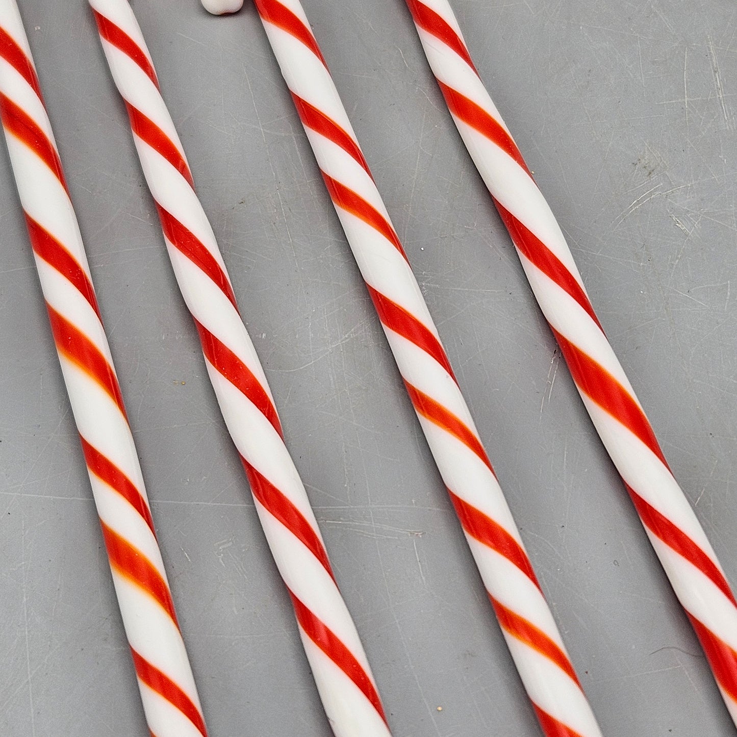 Glass Candy Cane Swizzle Sticks - Set of Four