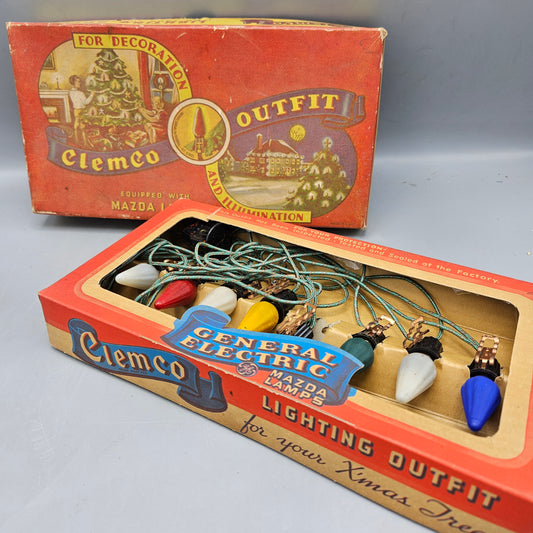 Vintage Clemco Christmas Lights with General Electric Mazda Bulbs