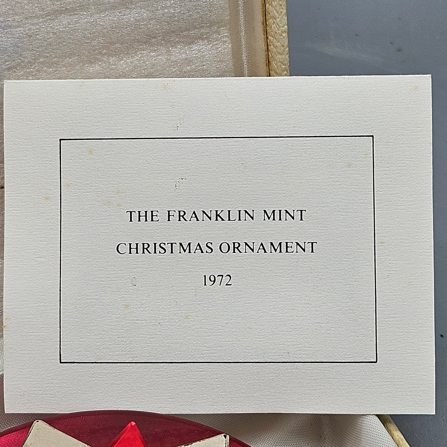 Vintage Sterling Silver 1972 Franklin Mint First Noel Christmas Ornament with Box