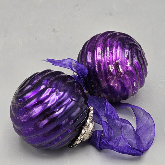 Pair of Purple Dazzled Ornaments