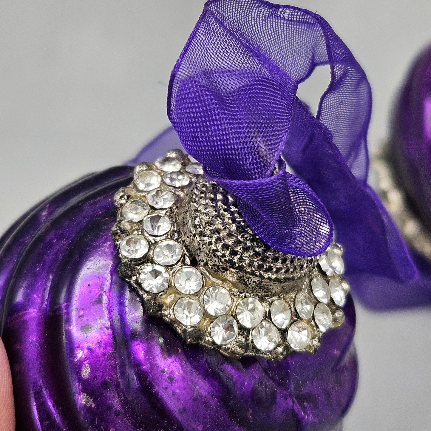 Pair of Purple Dazzled Ornaments