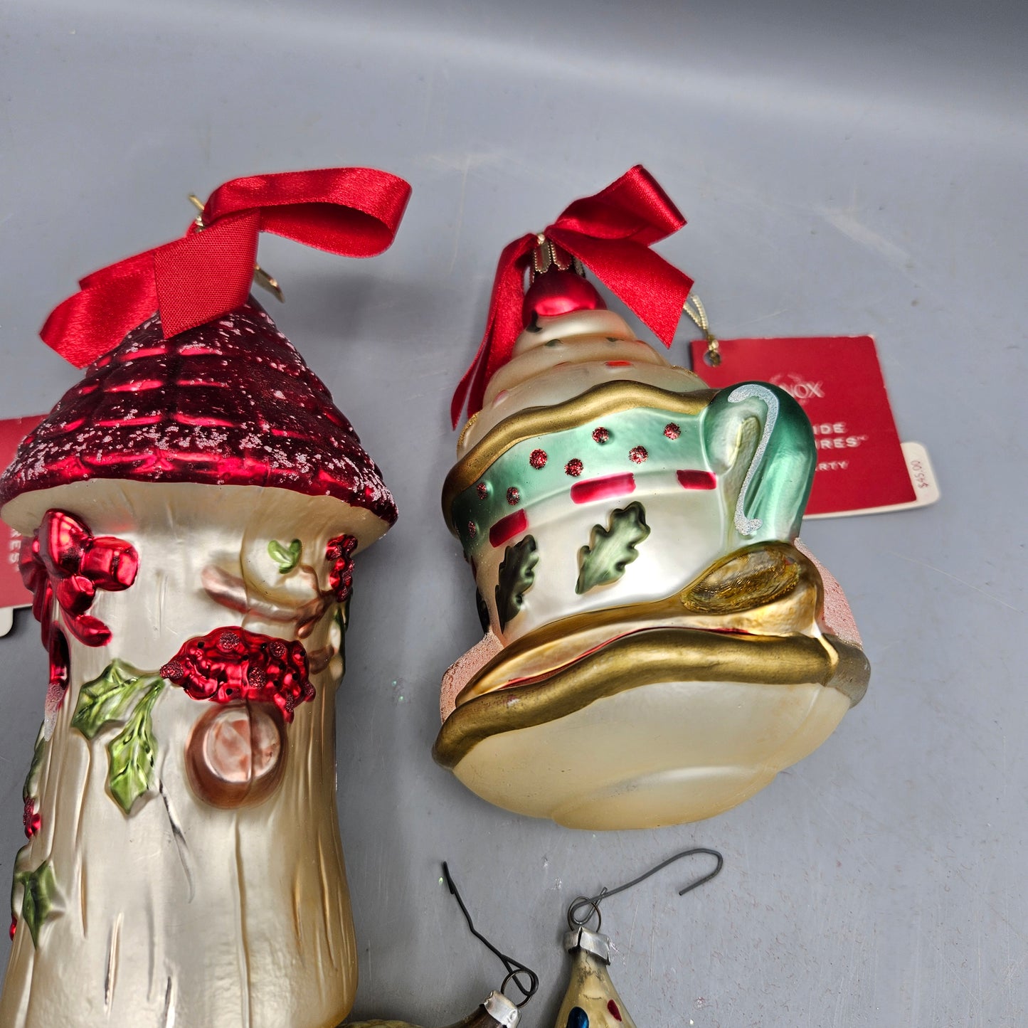 Lot of 4 Vintage Glass Christmas Ornaments