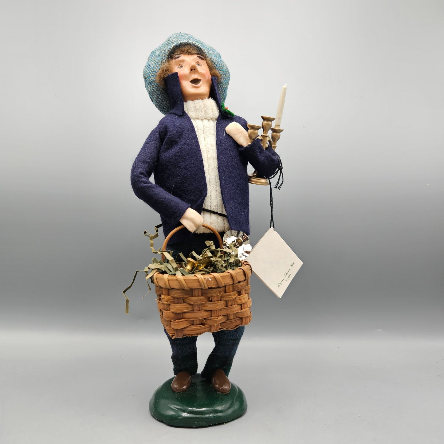 Vintage Byers Choice Carolers Man with Candlestick