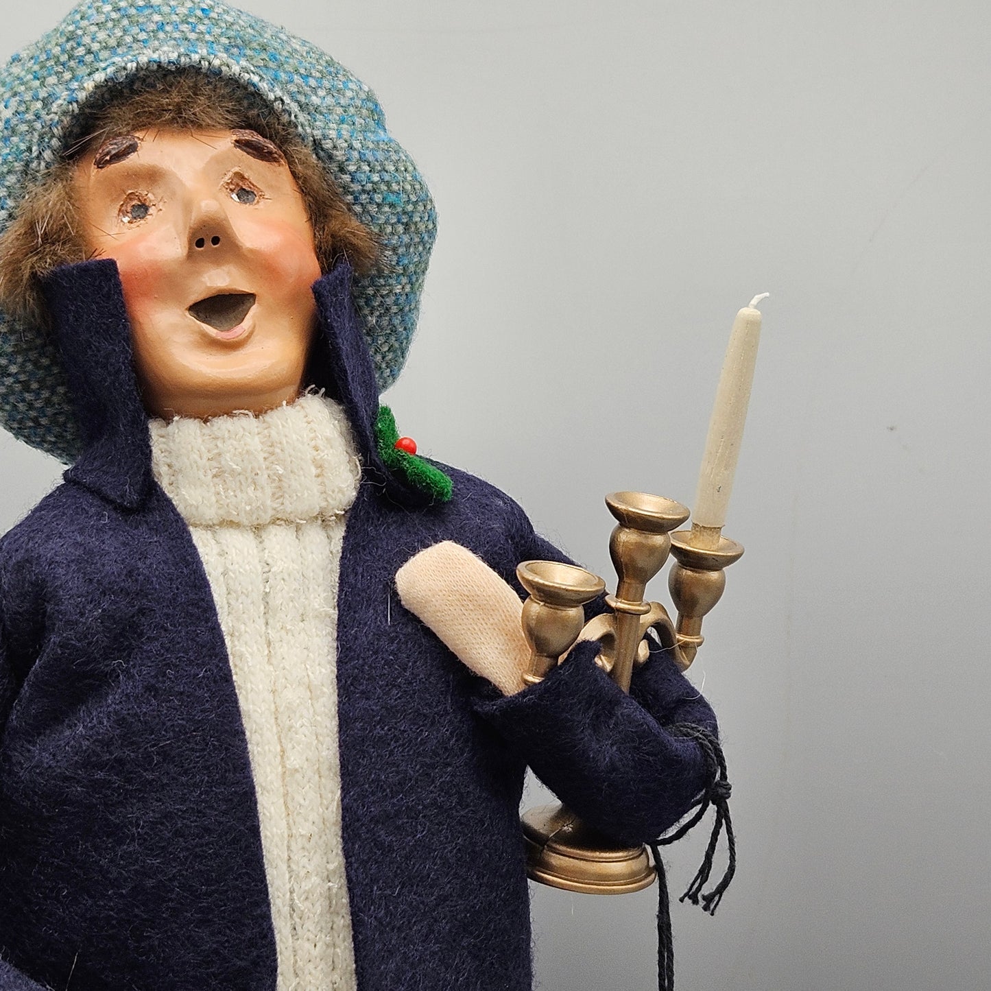 Vintage Byers Choice Carolers Man with Candlestick