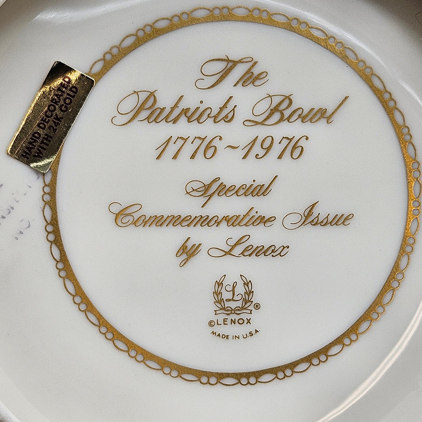 1976 Lenox China "The Patriots Bowl"