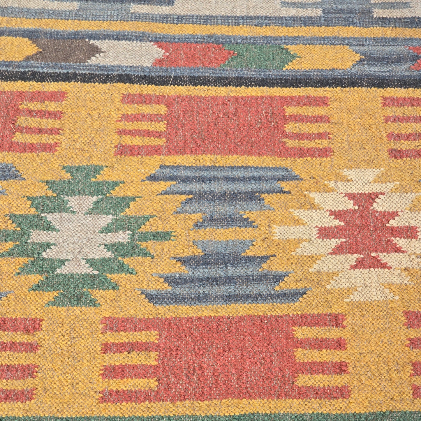 100% Wool Hand Knotted Flat Weave Kilim Rug / Runner ~ 2' 7" x 8' 4"