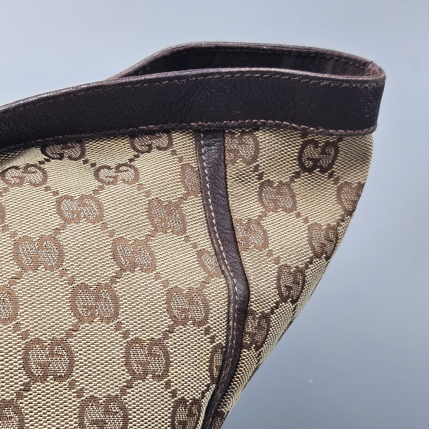 Gucci Monogram Abbey Tote Dark Brown Purse