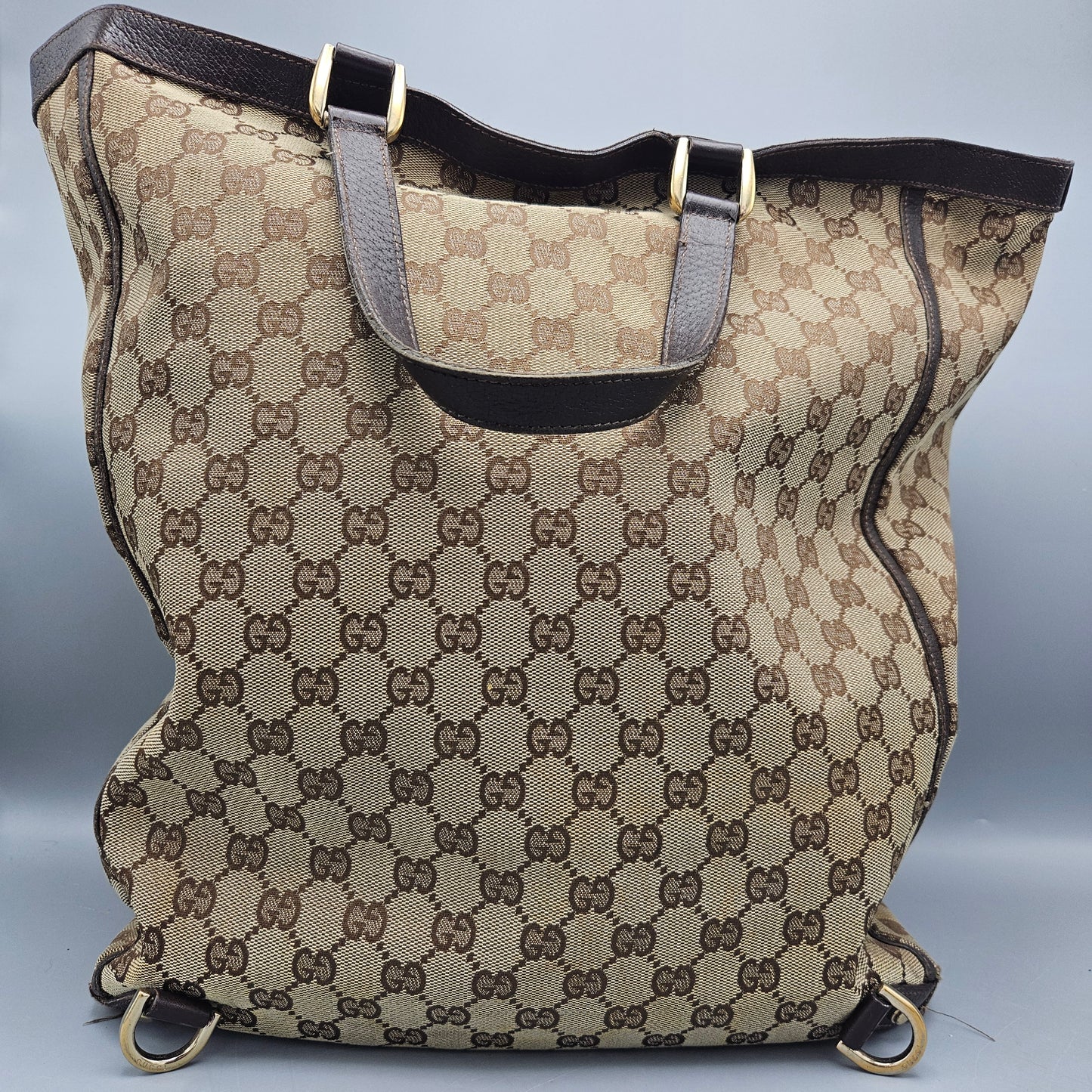 Gucci Monogram Abbey Tote Dark Brown Purse