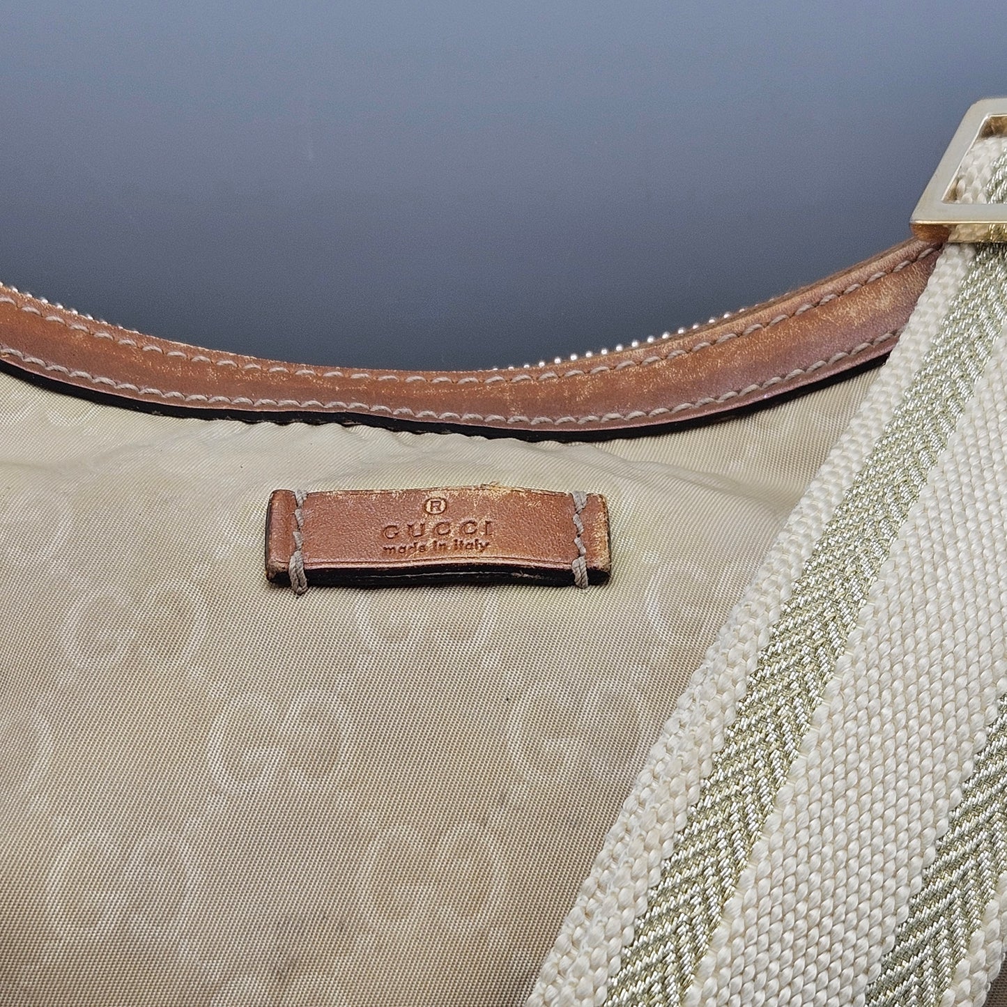 Tan Gucci Nylon Shoulder Bag