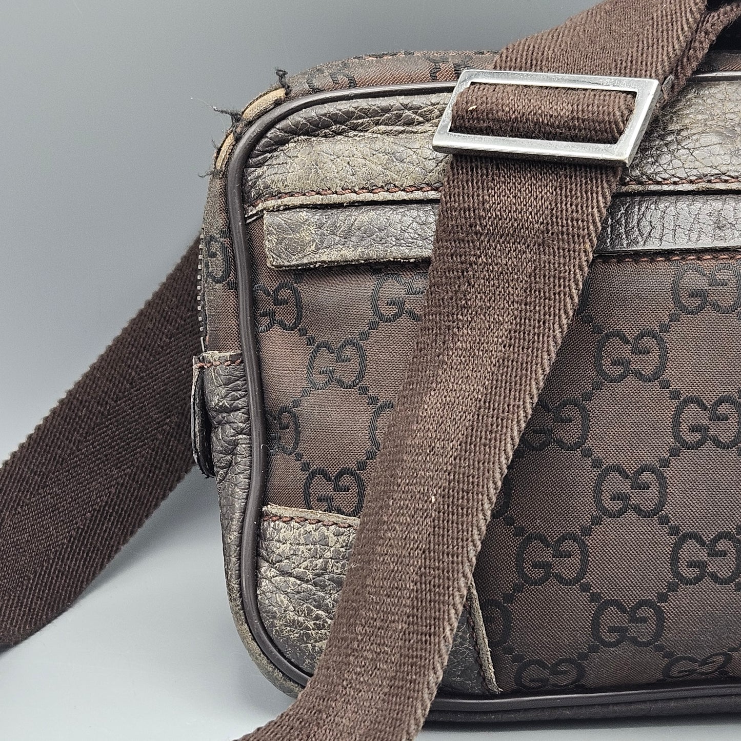 Gucci Crystal Monogram Belt Bag in Brown