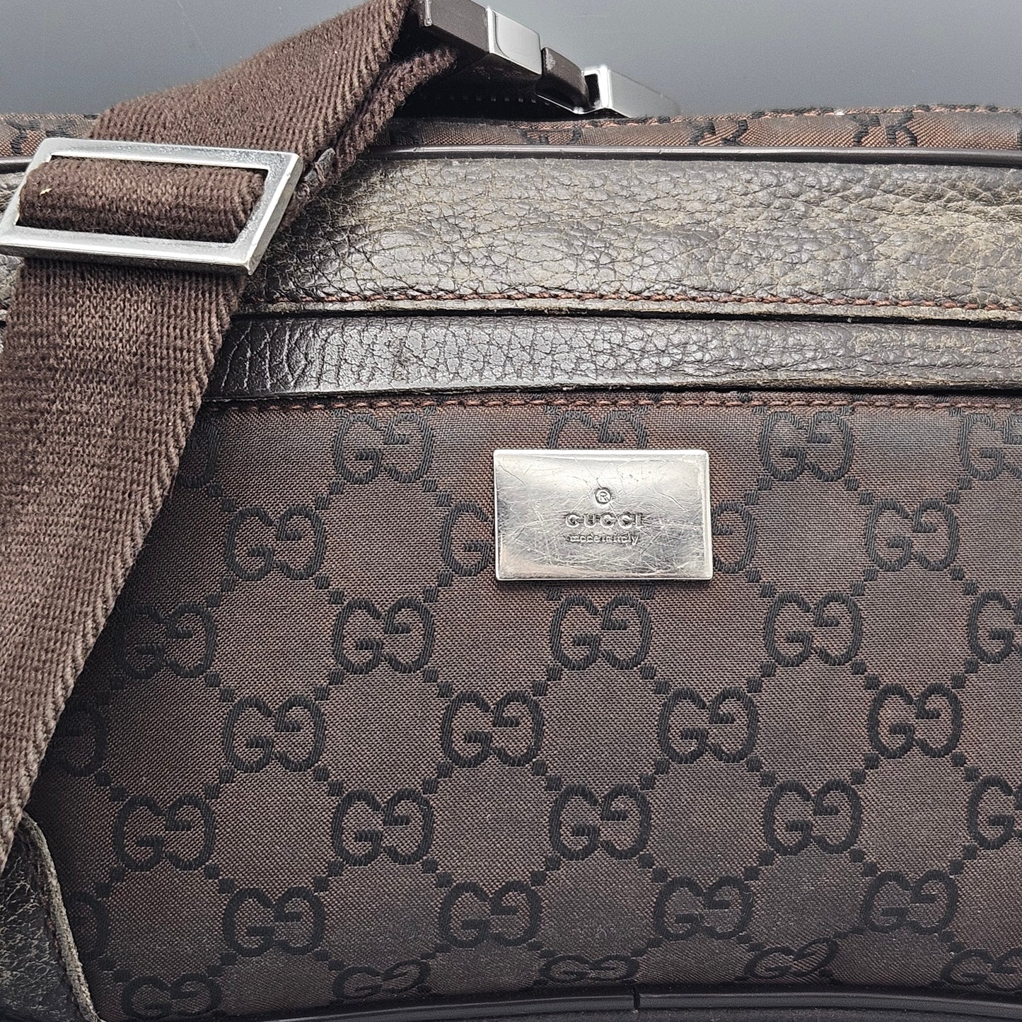 Gucci Crystal Monogram Belt Bag in Brown