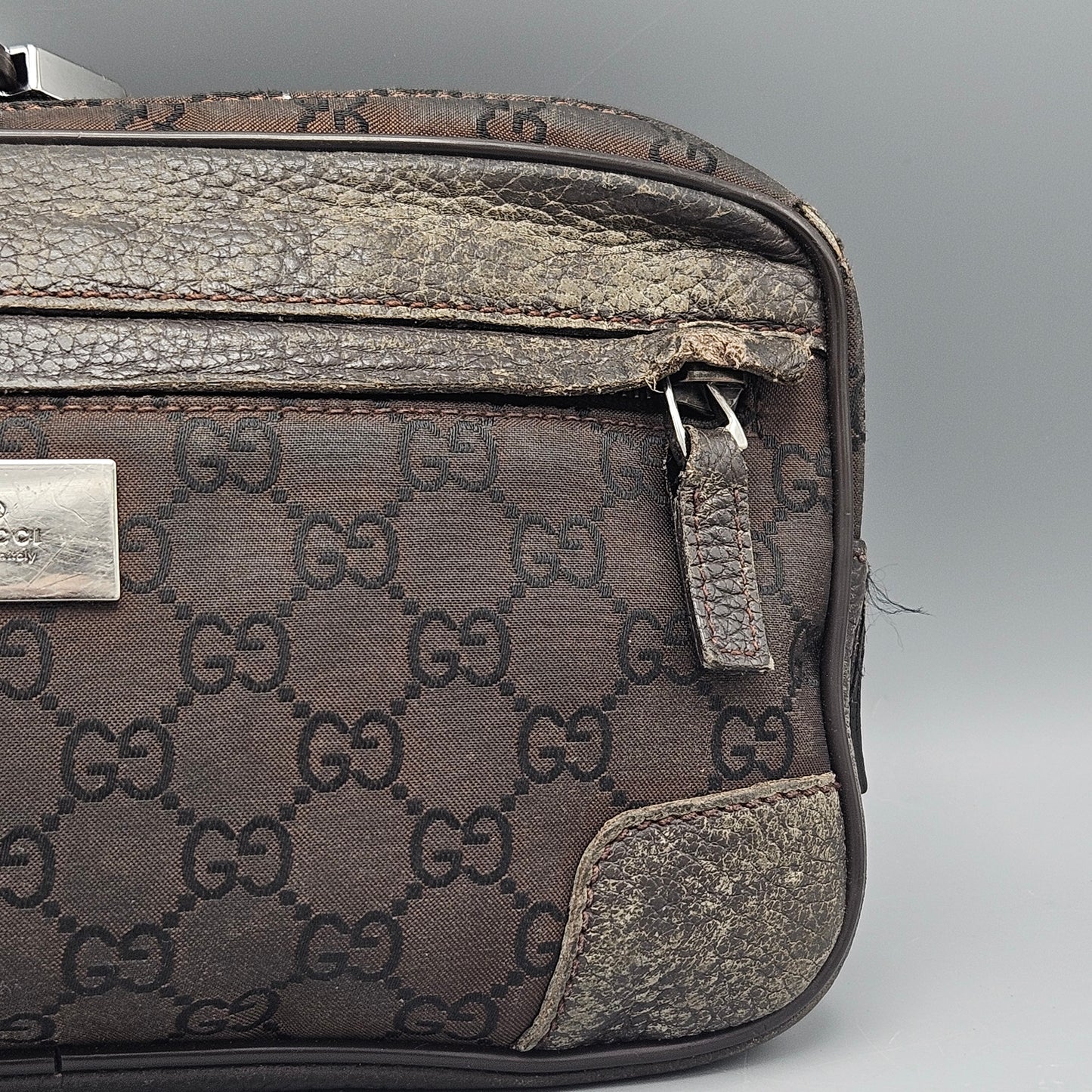 Gucci Crystal Monogram Belt Bag in Brown