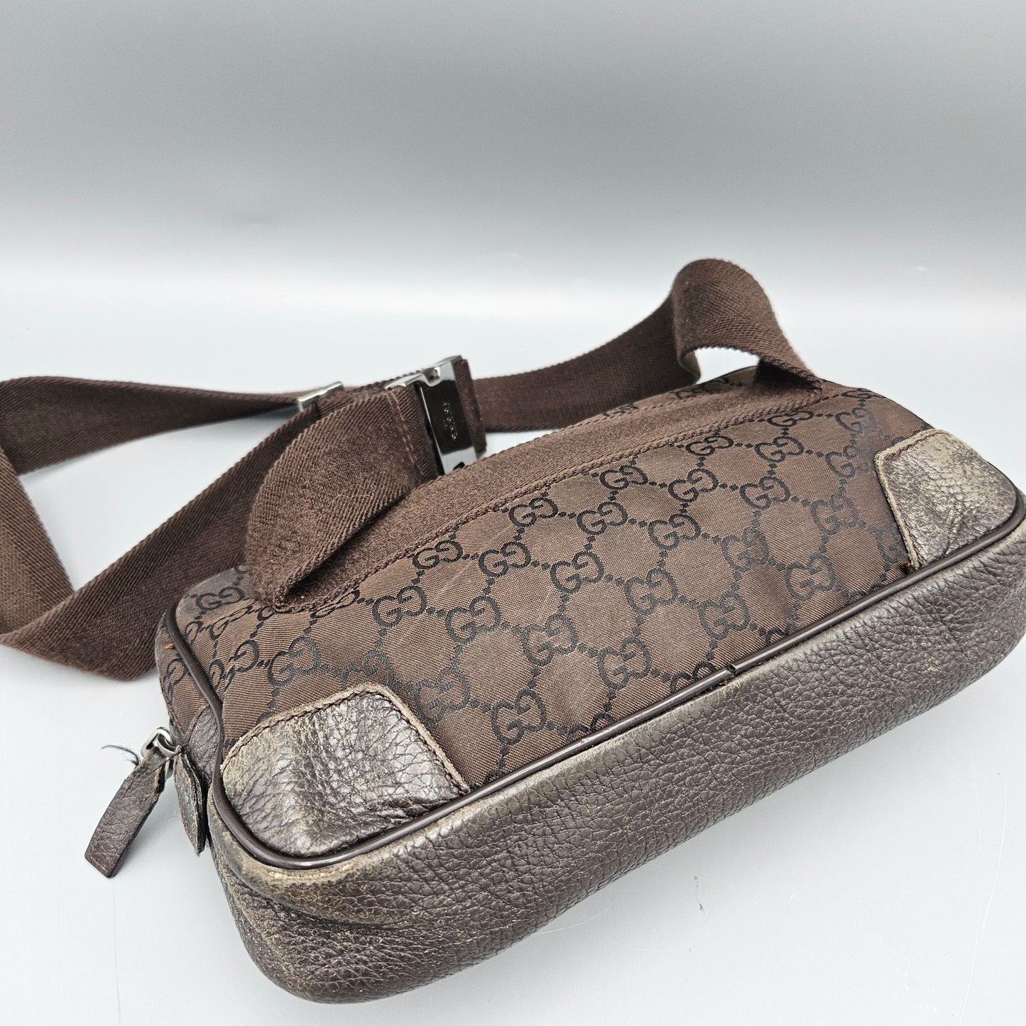 Gucci Crystal Monogram Belt Bag in Brown