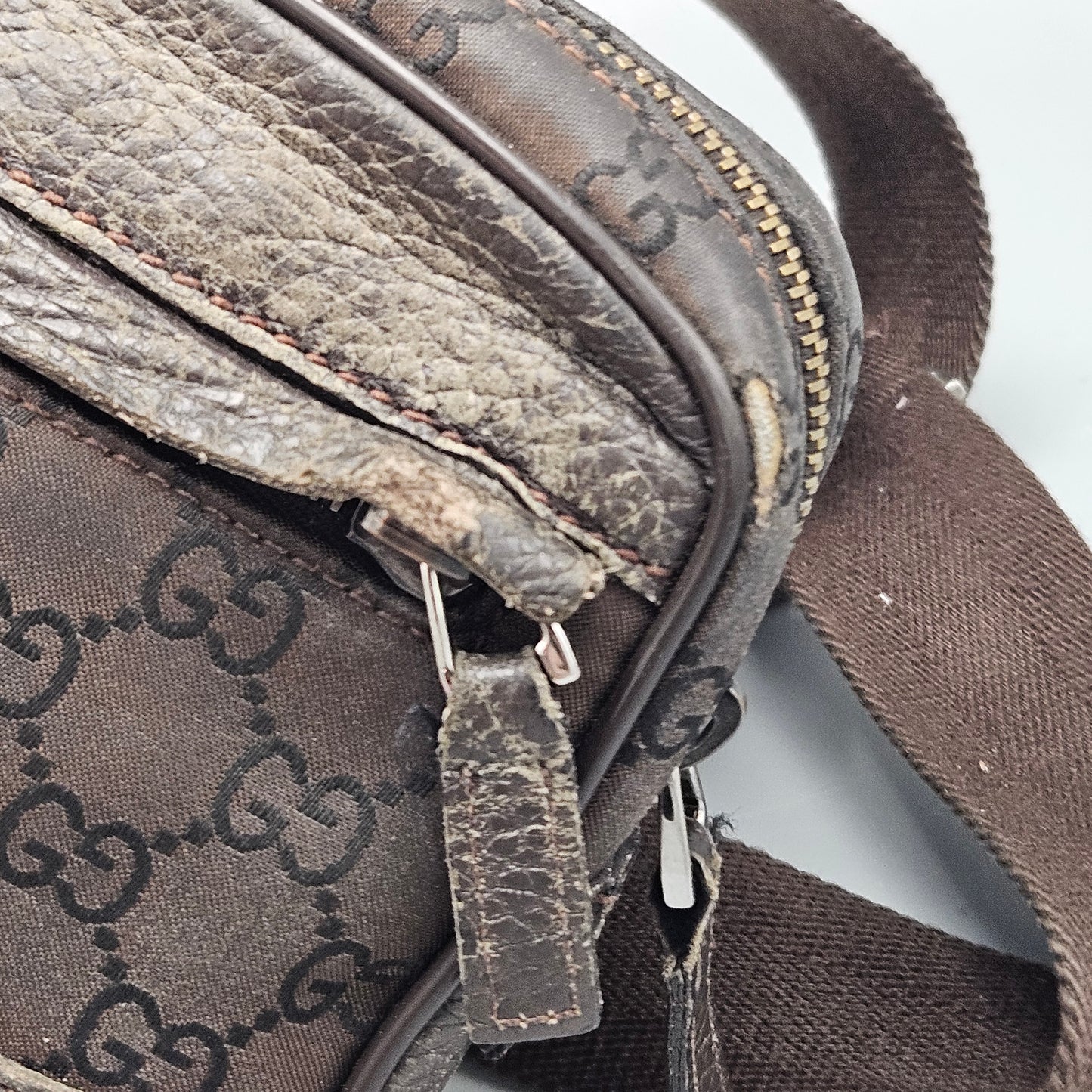 Gucci Crystal Monogram Belt Bag in Brown