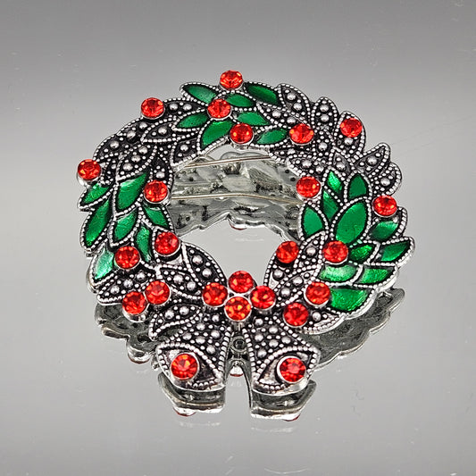 Vintage Wreath Christmas Pin