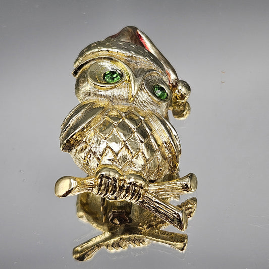 Vintage Christmas Owl Pin