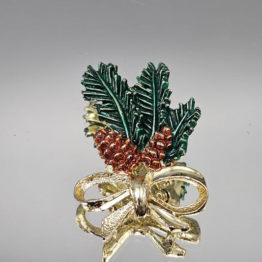 Vintage Pinecone Holiday Pin