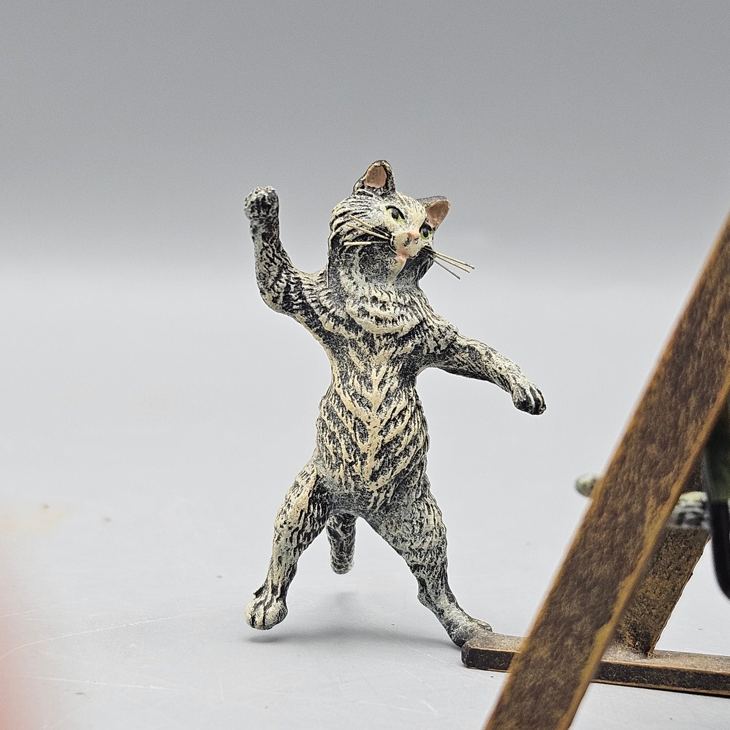 Signed Bergman Antique Cold Painted Vienna Bronze Cats & Rat on Swing