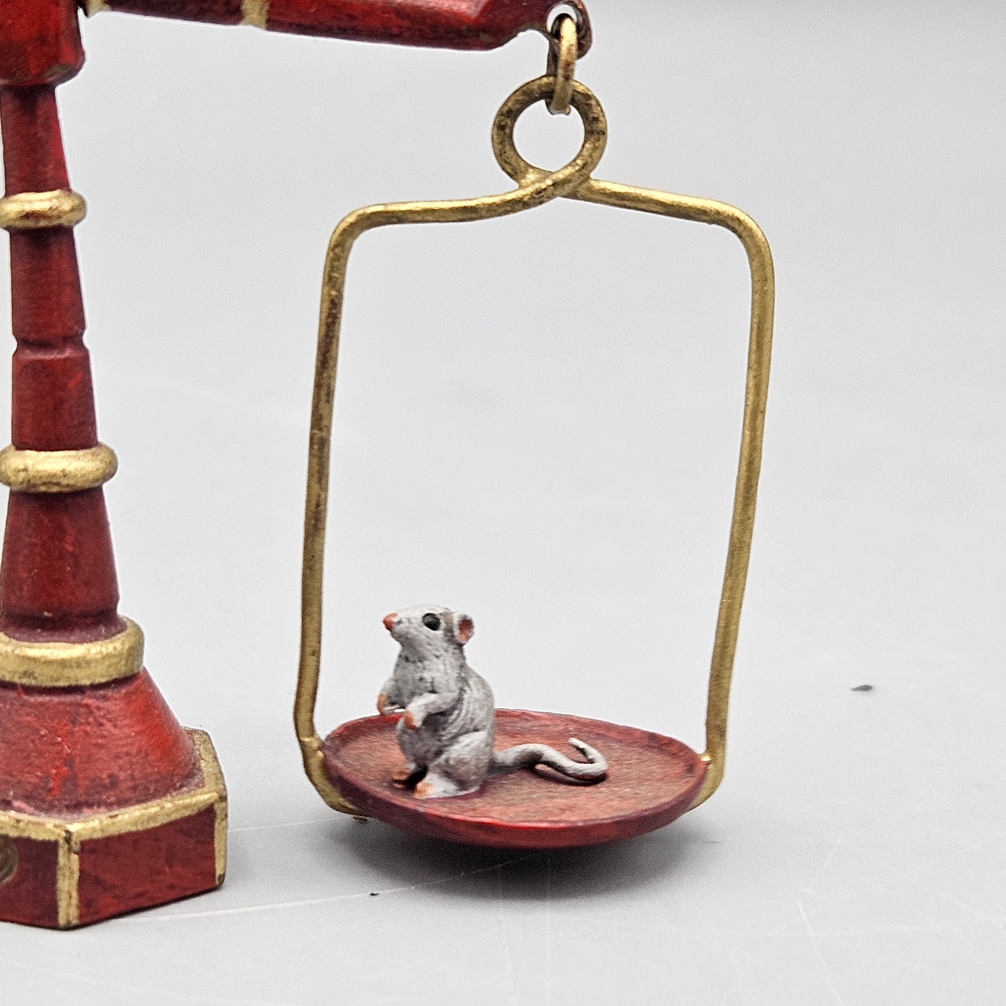 Signed Cold Painted Vienna Bronze Kitten & Rat on Beam Balance Scale