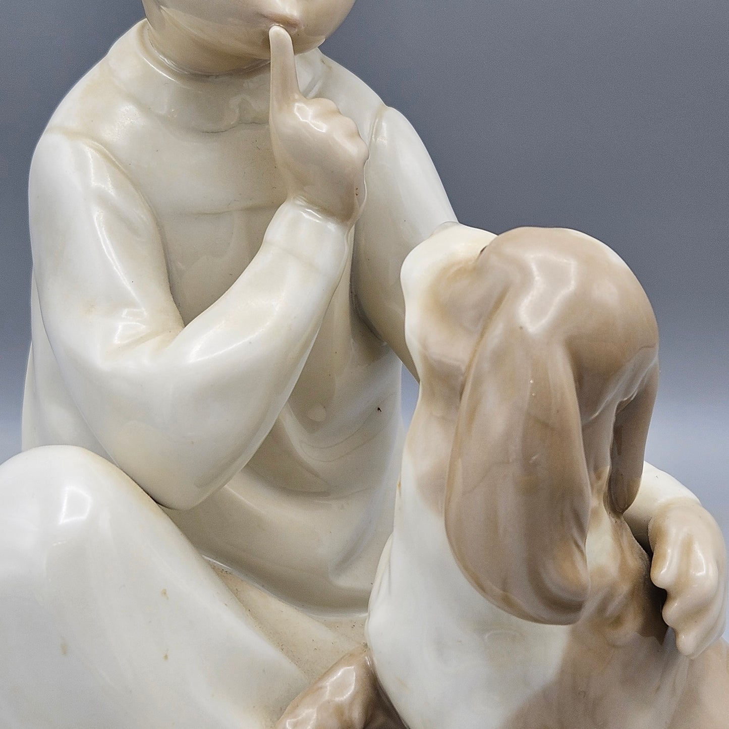 Lladro Porcelain Boy with Dog Figurine #4522