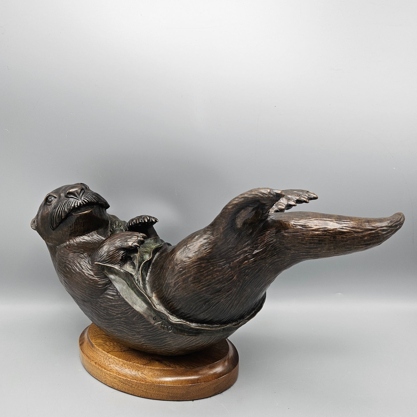 Jacques Regat (born 1948) Bronze Sculpture of an Otter "Sleepytime" Limited Edition 6/40