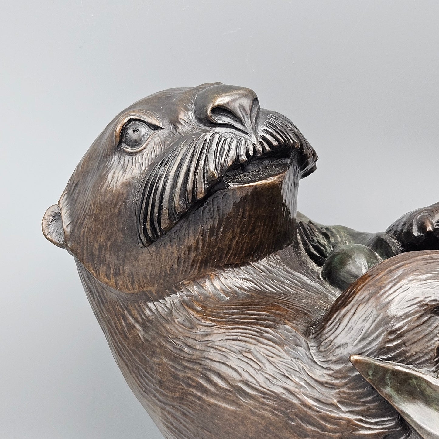 Jacques Regat (born 1948) Bronze Sculpture of an Otter "Sleepytime" Limited Edition 6/40