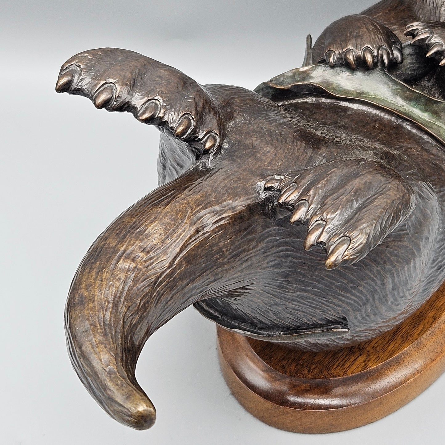 Jacques Regat (born 1948) Bronze Sculpture of an Otter "Sleepytime" Limited Edition 6/40