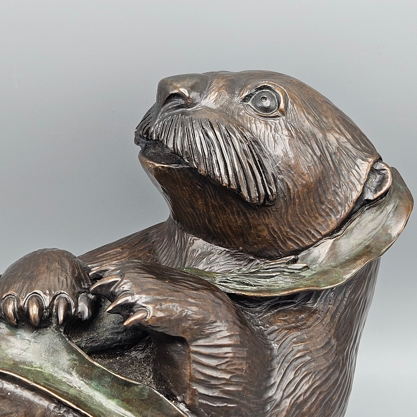 Jacques Regat (born 1948) Bronze Sculpture of an Otter "Sleepytime" Limited Edition 6/40