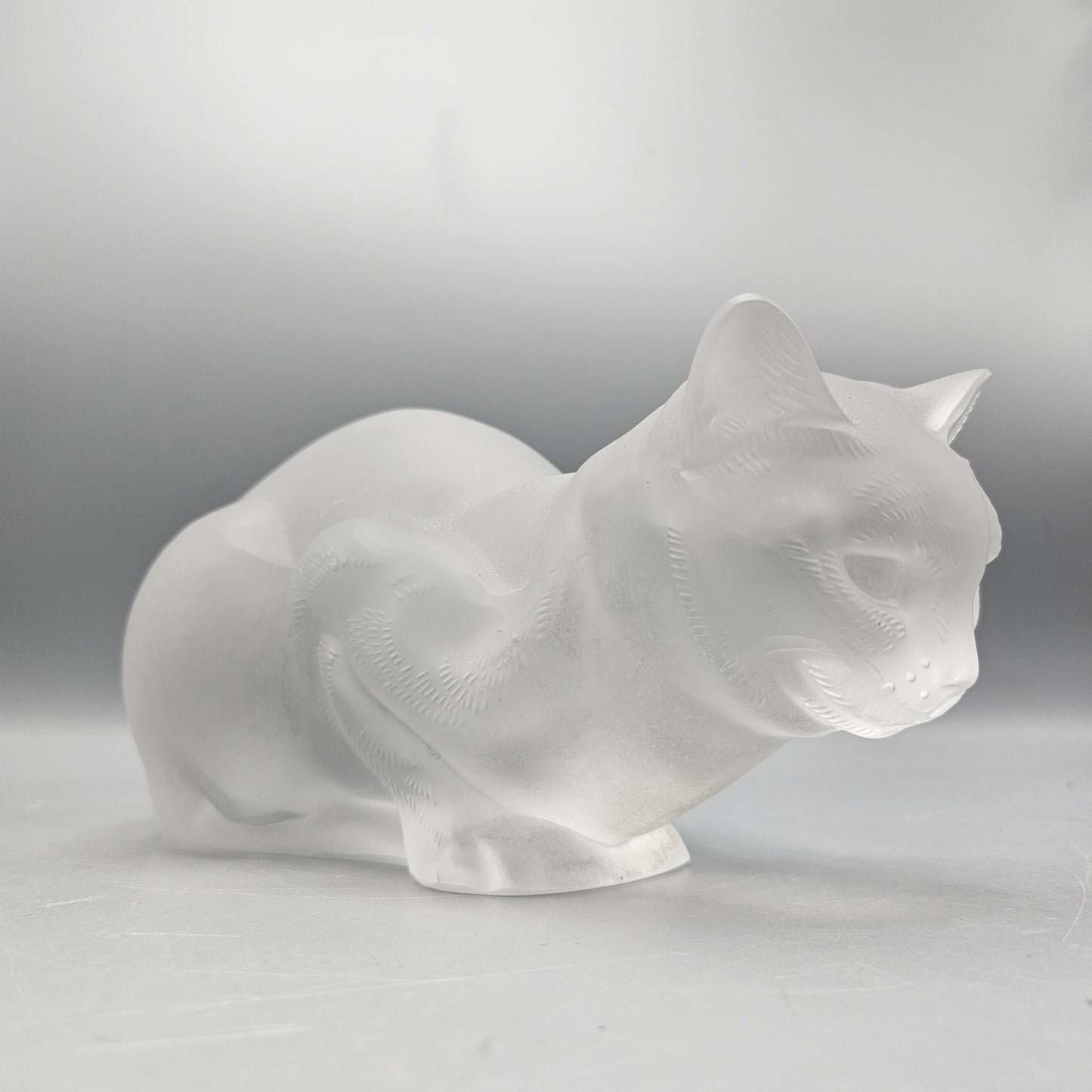 Lalique Crystal Sitting Cat Figurine