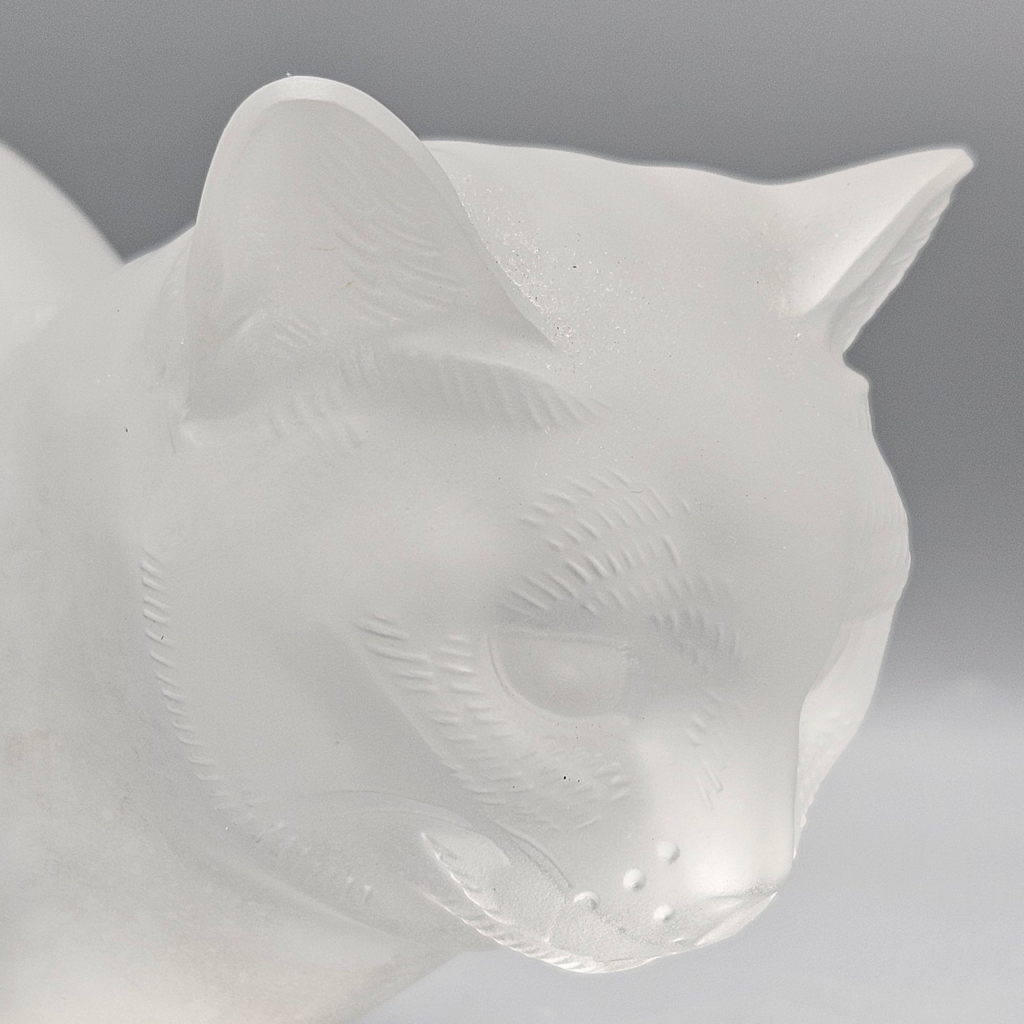 Lalique Crystal Sitting Cat Figurine