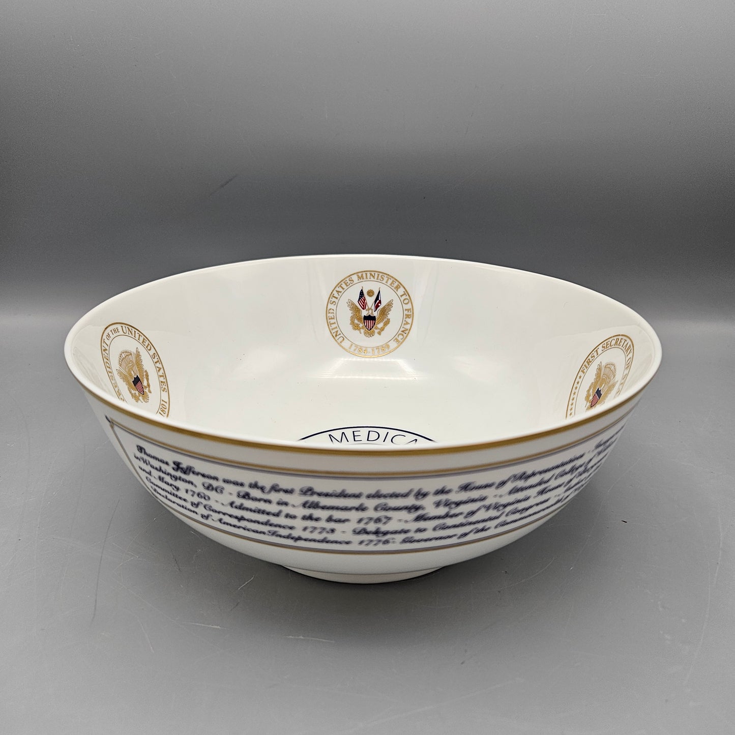 Woodmere Porcelain Thomas Jefferson Commemorative Bowl - Jefferson Medical College