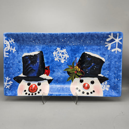 Snowman with Top Hat Serving Tray