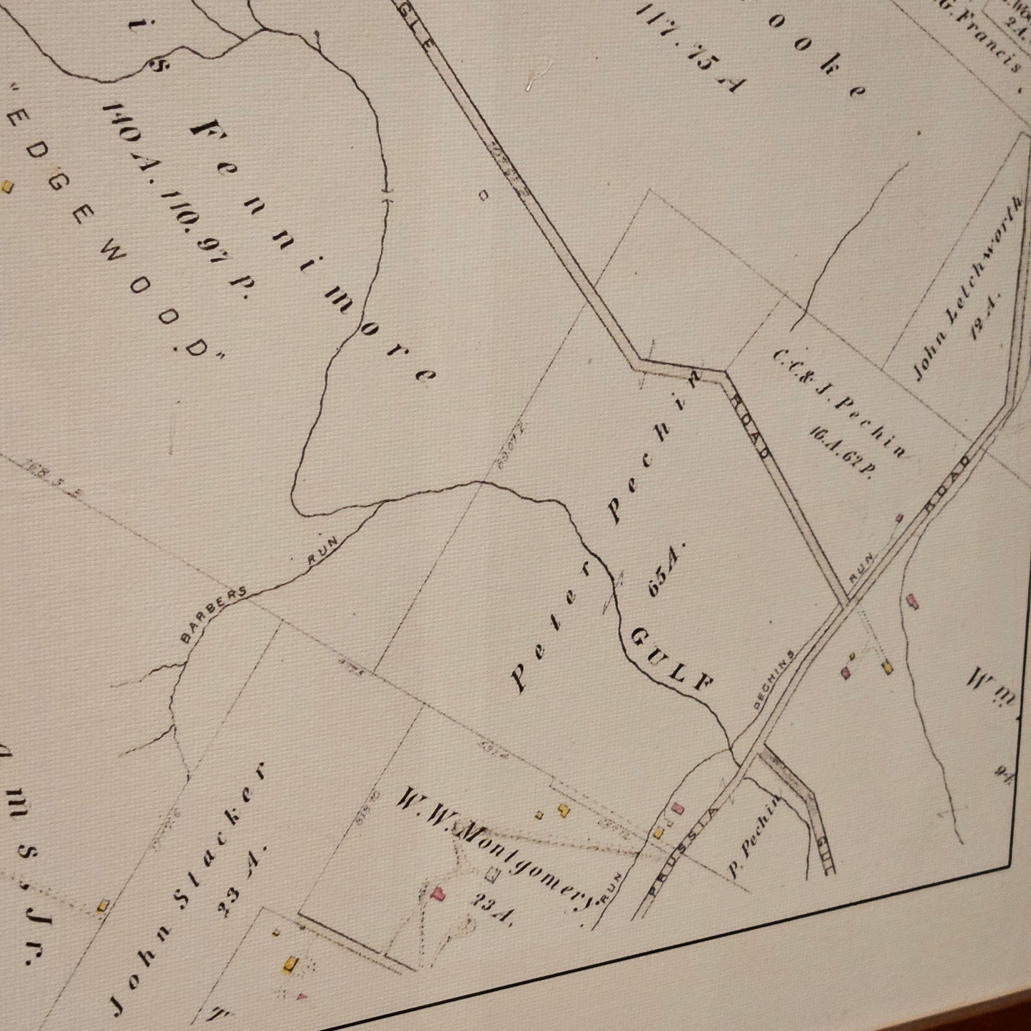 Antique Framed Map of Wayne, PA from the Property Atlas of the Main Line