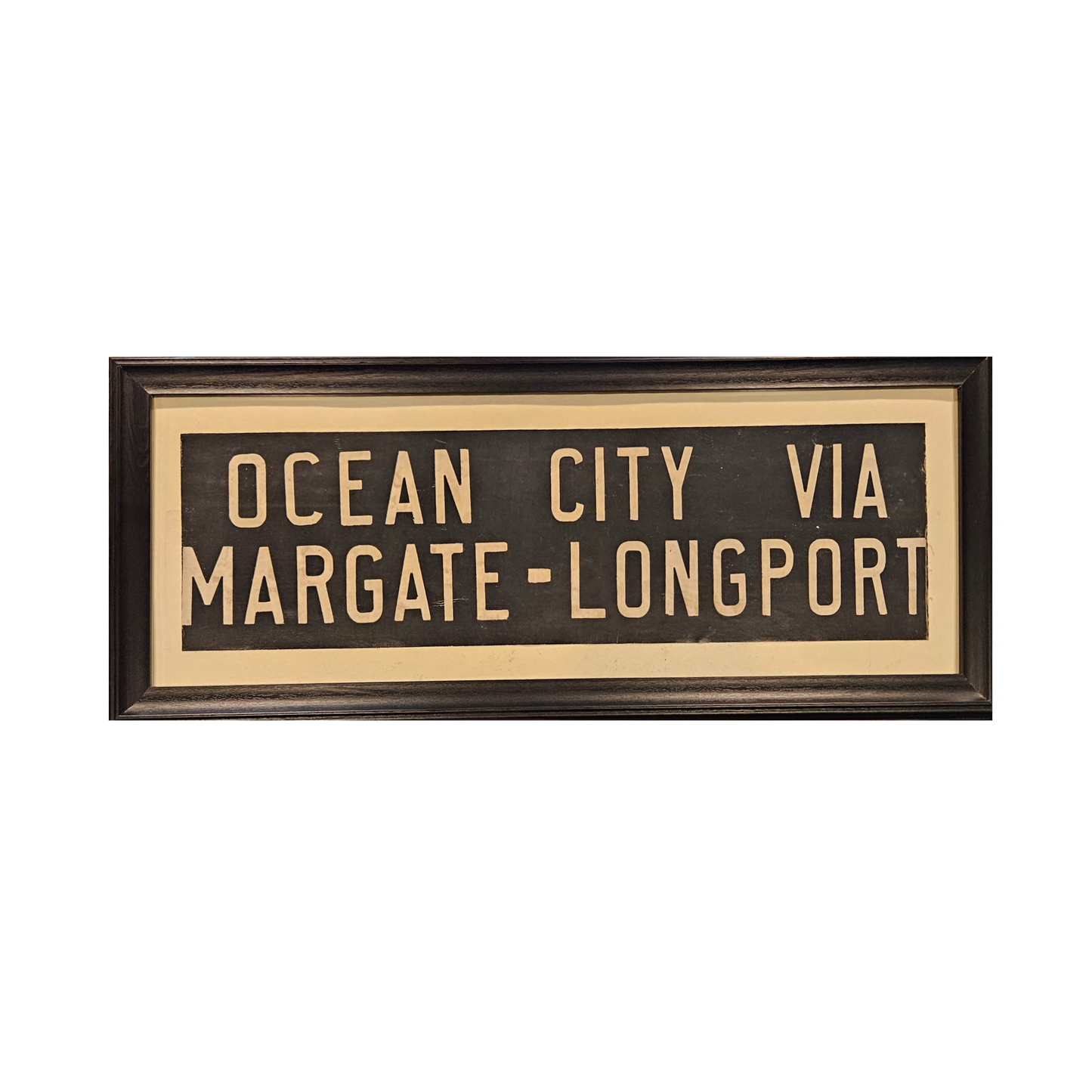 Original 1940's Bus Scroll of Ocean City NJ Via Margate - Longport