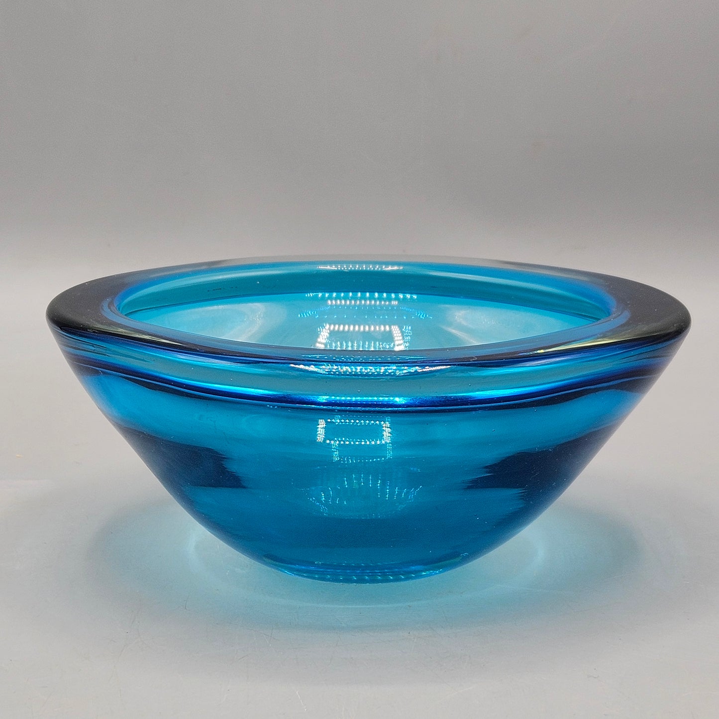 Cased Blue & Crystal Glass Bowl