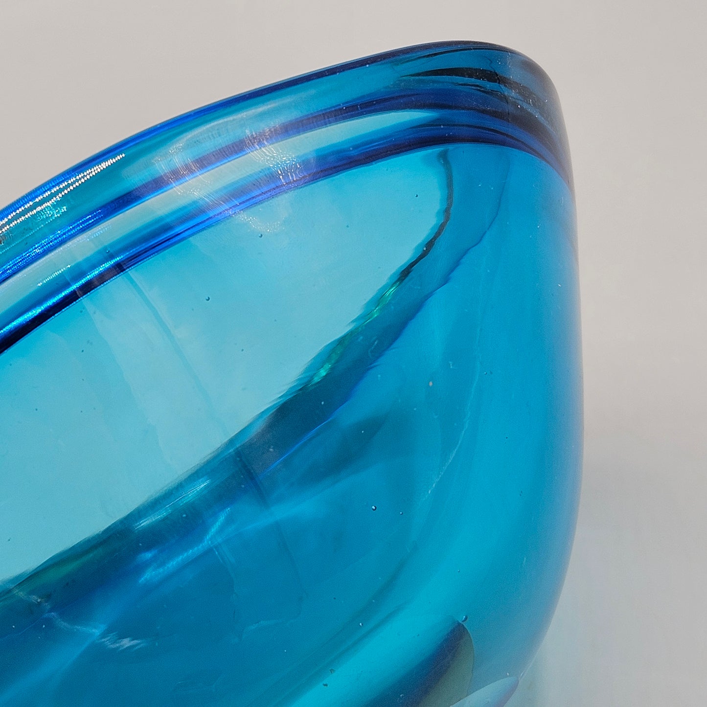 Cased Blue & Crystal Glass Bowl