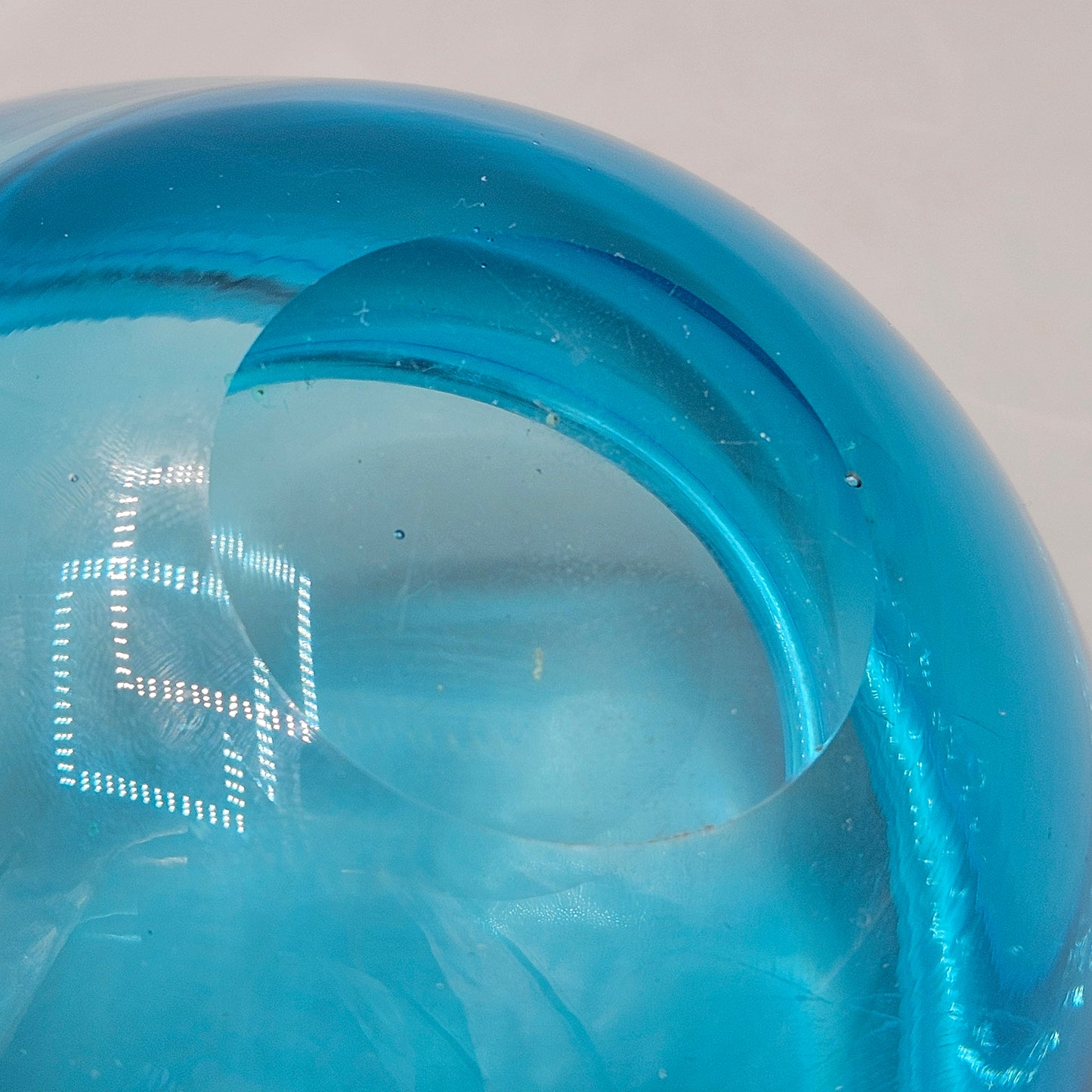 Cased Blue & Crystal Glass Bowl